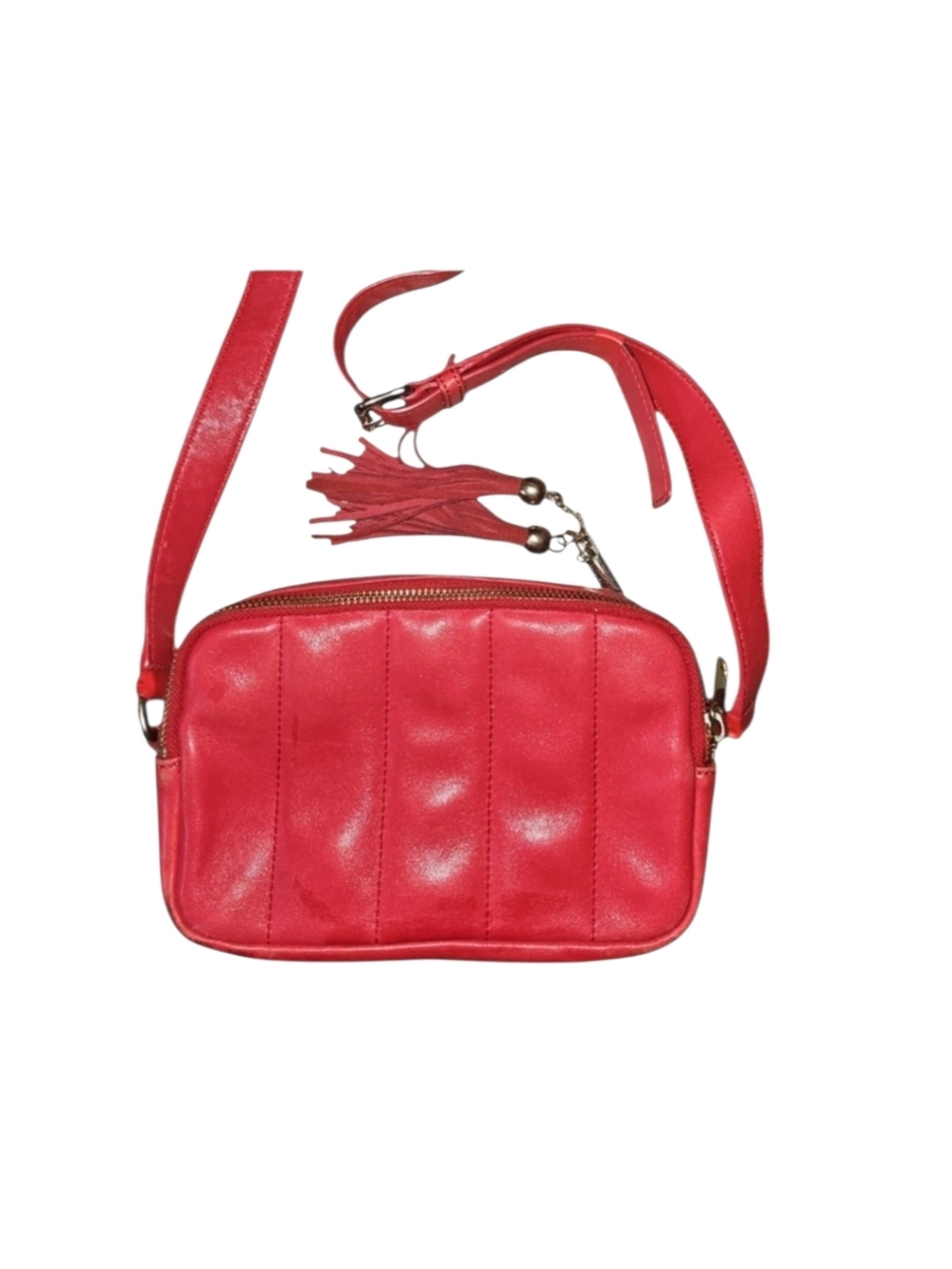 Talbots Red Quilted Crossbody Leather Bag